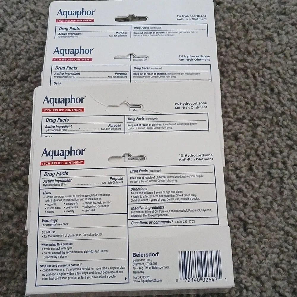 Aquaphor Itch Relief Ointment, 1% Hydrocortisone Anti Itch Skin Ointment…